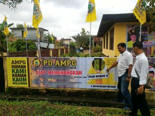 Spanduk AYO di Inhil Dirusak OTK, AMPG Lapor Polisi