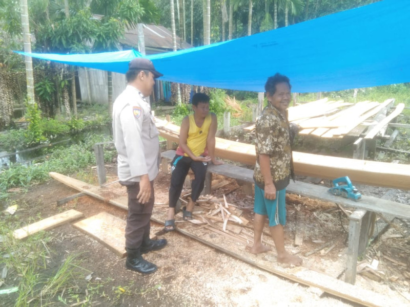Bhabinkamtibmas Polsek Gaung Sampaikan Himbauan Kamtibmas