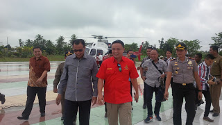 Pakai Heli RAPP, Deriskrimum Polda Riau Cuma Silaturahmi Dengan Bupati Rohil