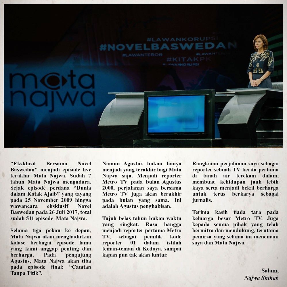Najwa Shihab Mundur dari Metro TV