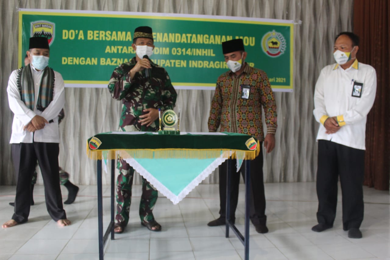 Kodim 0314 Inhil Gelar Doa Bersama dan Penandatanganan MoU Dengan Baznas