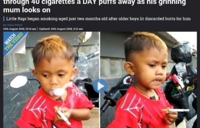 Miris! Balita 2,5 Tahun di Sukabumi Kecanduan Merokok 40 Batang Sehari