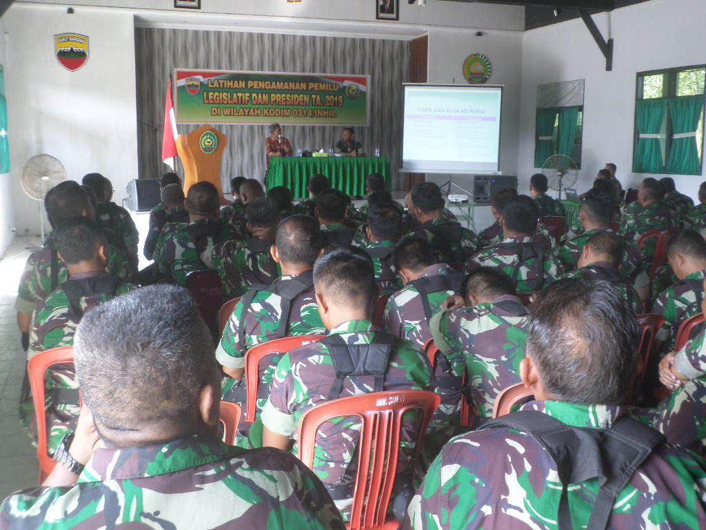 KPU dan Bawaslu Sosialisasi Pemilu Tahun 2019 di Makodim 0314/Inhil
