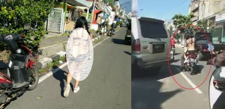 Warga Heboh, Cewek Setengah Telanjang Jalan-jalan di Kota, Ada Videonya!