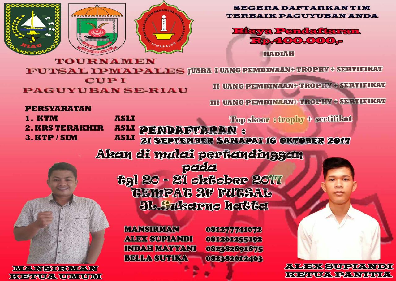 IPMAPALES Pekanbaru Akan Gelar Turnmaen Futsal Antar Pagauyuban Mahasiswa se-Riau