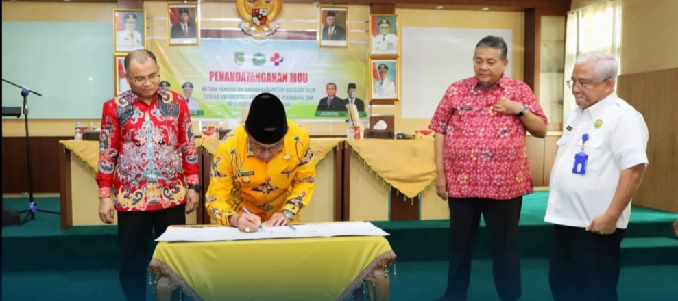 Bupati Inhil Tandatangani MoU dengan Unilak dan RSUD PH Tembilahan