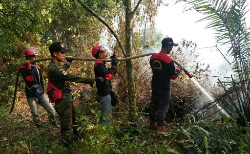 Sudah Dua Pekan, Kebakaran Lahan di Inhu Tak Kunjung Padam