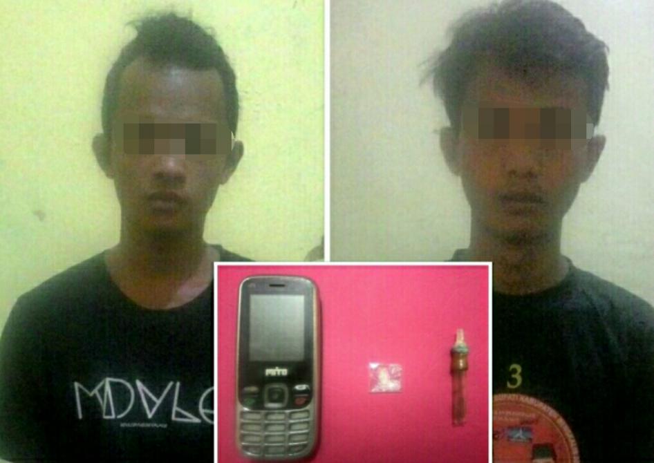 Tim Opsnal Polsek Pinggir Bekuk Dua Pemuda Pemuja Shabu