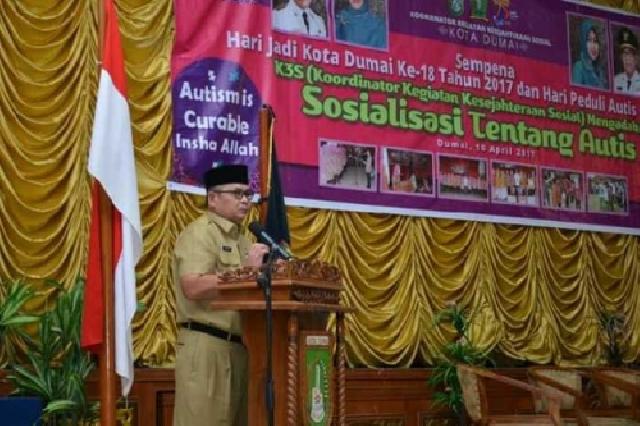Sekdako Dumai Minta Masyarakat Untuk Hargai Anak Penyandang Autis