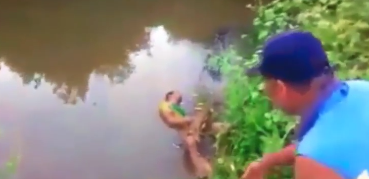 SERAM!!! Detik-Detik Buaya Muara Menerkam Manusia, Tubuhnya Diseret ke dalam Air