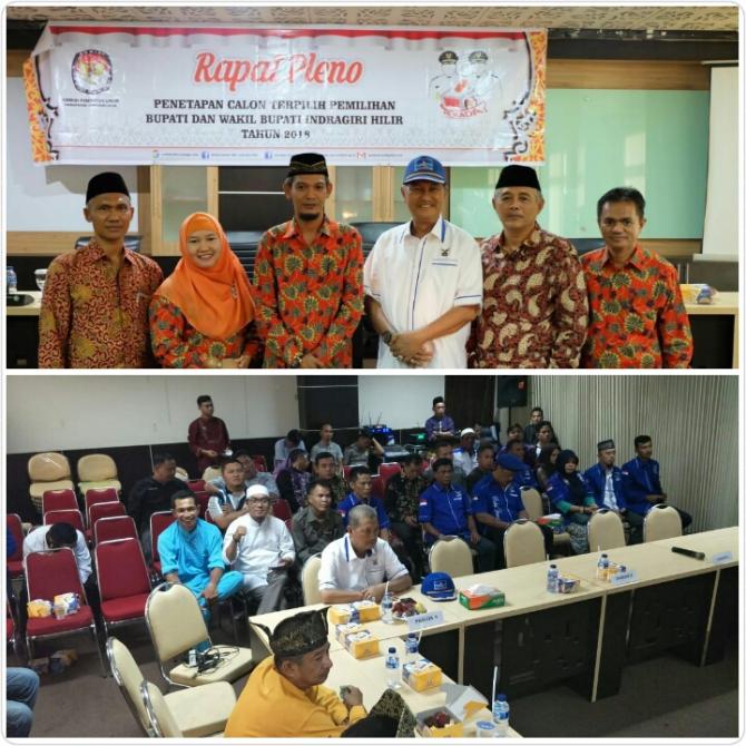 Pleno Penetapan Calon Terpilih Bupati dan Wakil Bupati Inhil periode 2018-2023, WarDanSu Pemenang