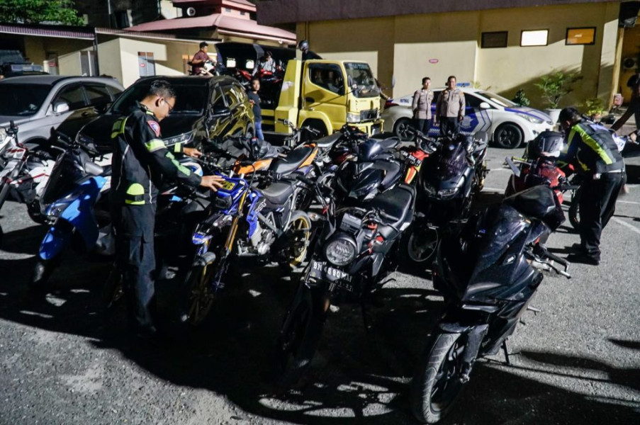 Polresta Amankan 47 Motor Gunakan Knalpot Brong dan Terlibat Balap Liar