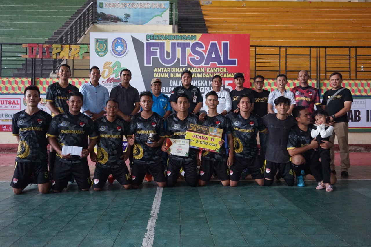 Futsal Cup Milad Inhil ke-54, Polres Inhil Runner Up, Setwan Inhil Juara