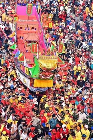 Aparat Kepolisian Siaga Amankan Festival Bakar Tongkang di Pulau Halang Rohil