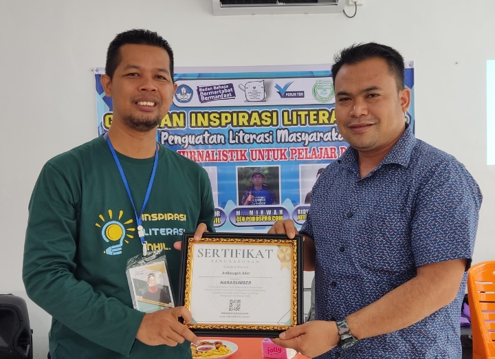 Ketua PWI Takjub dengan Budaya Literasi dari Forum TBM Inhil