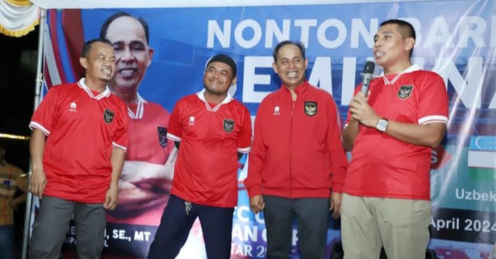 Pj Bupati Inhil Nobar Semifinal Piala Asia U-23 AFC Bersama