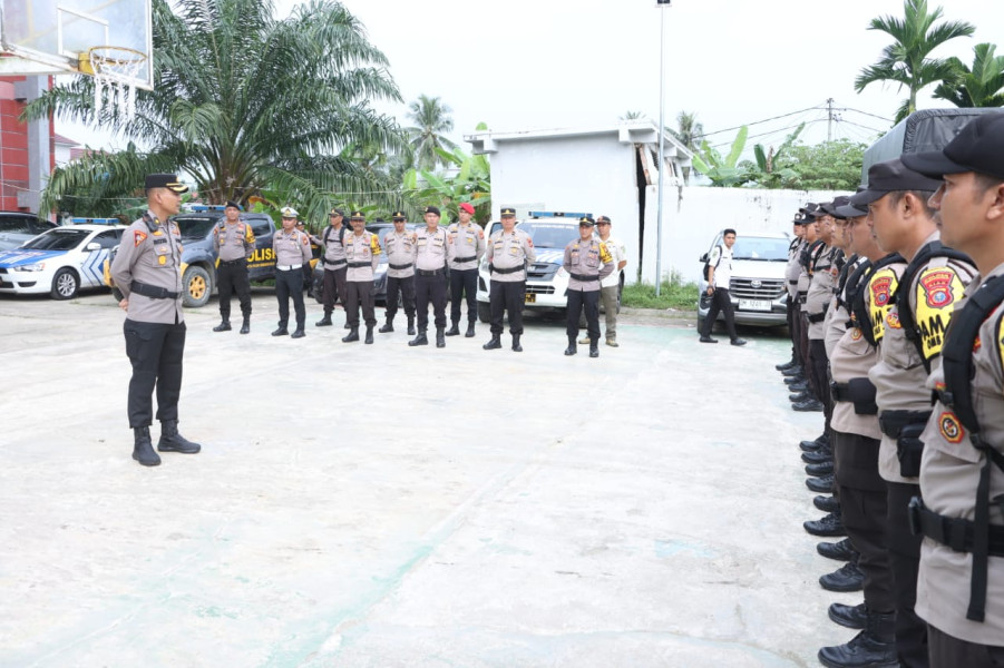 Polres Inhil Terjunkan Personil Pengamanan TPS ke 5 Kecamatan