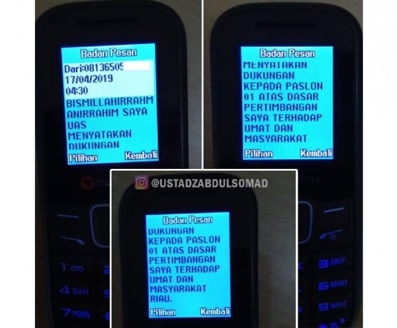 Nomor HP UAS Dibajak, Pelaku Kirim Pesan Dukung Paslon 01