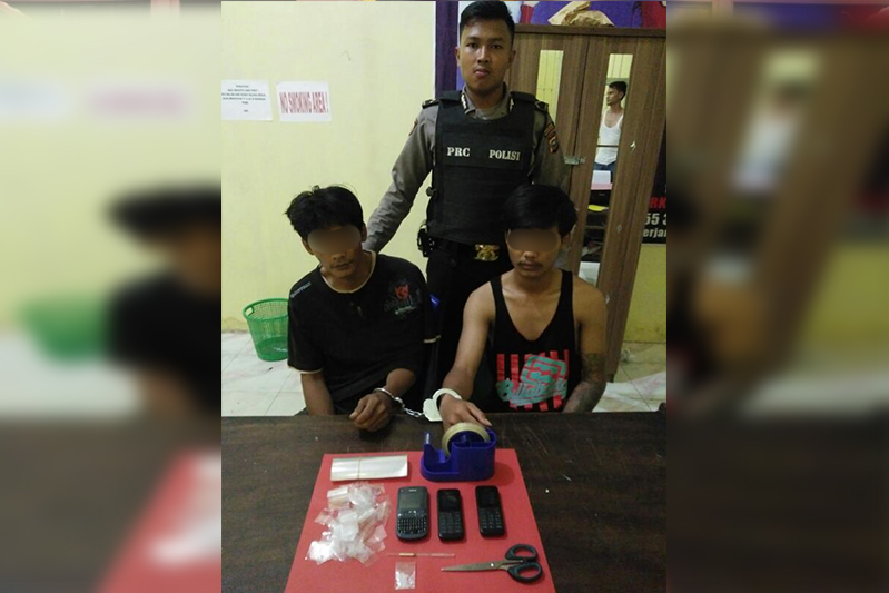 Polres Rohil Amankan Dua Pria Pemilik 1 Paket Sabu