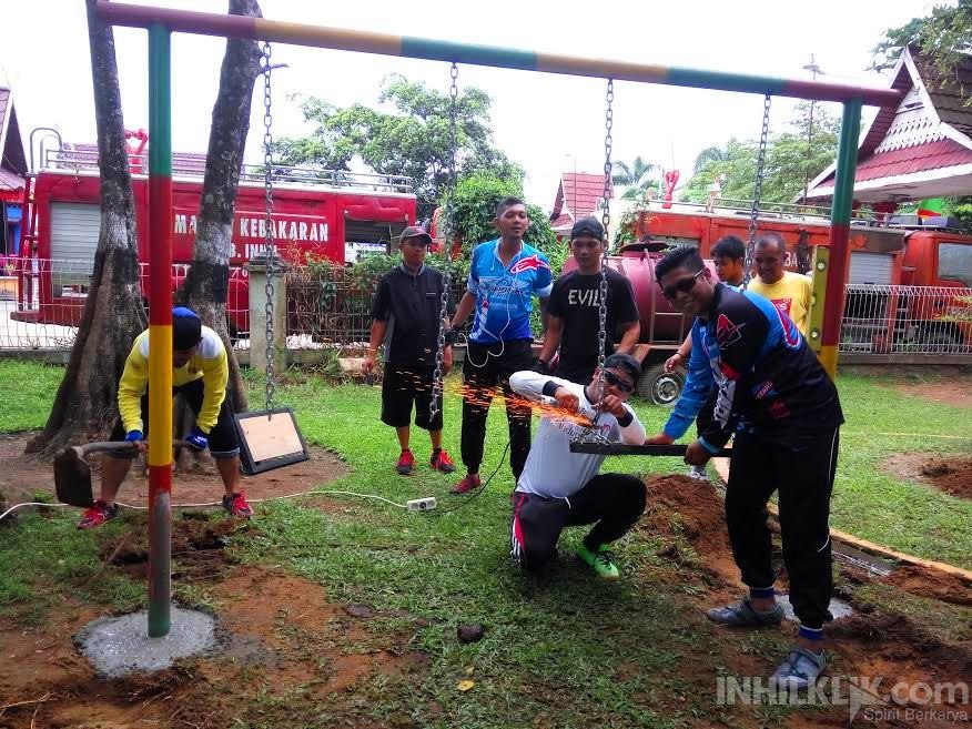 ISSI Inhil Swadaya Bangun Fasilitas Olahrga dan Bermain di Taman Kota Swarna Bumi Tembilahan
