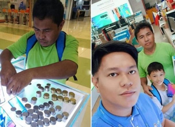 Setiap Hari Menabung Koin, Ayah ini Akhirnya Bisa Membelikan Putranya Sebuah HP