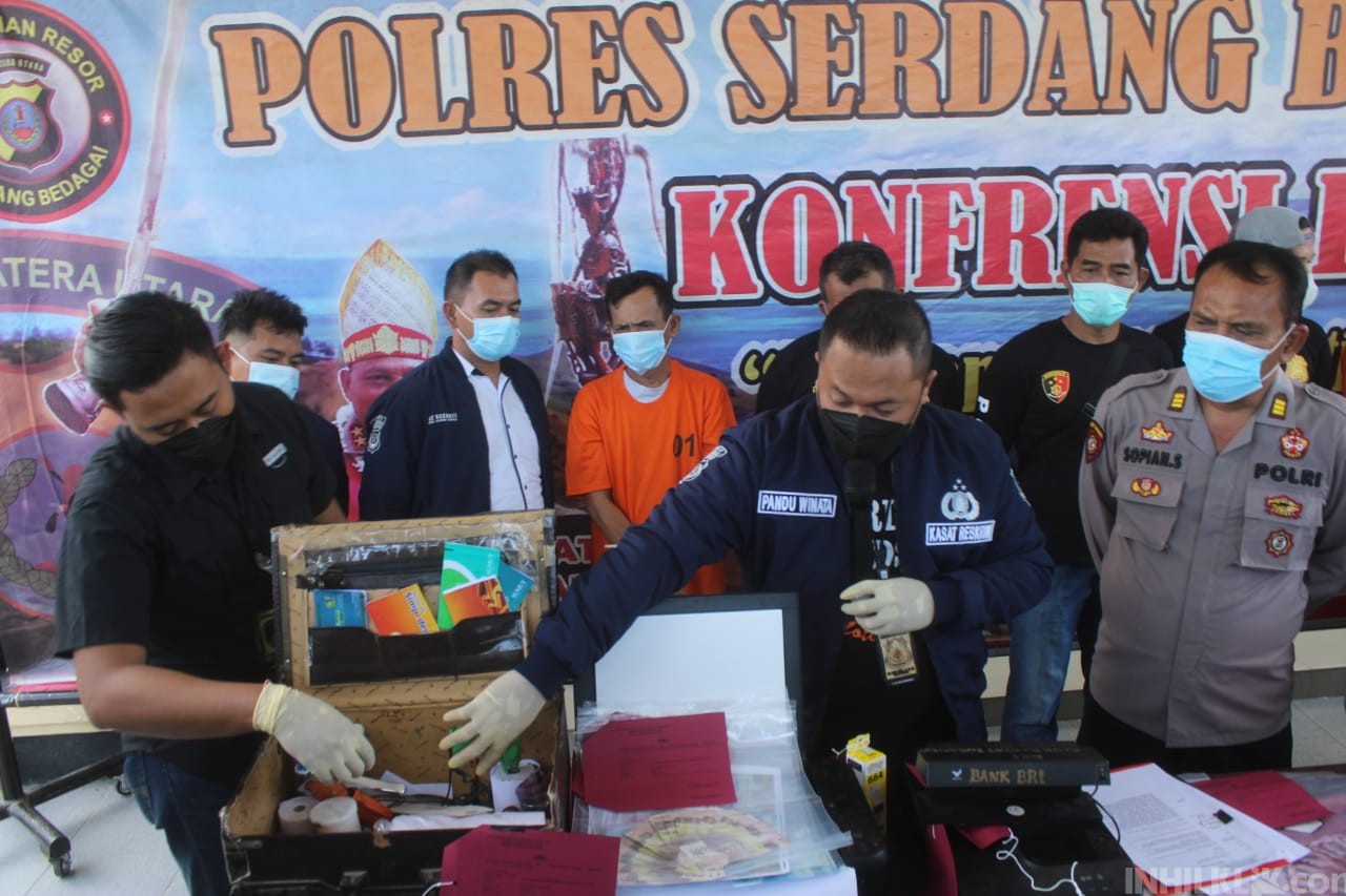 Warga Bintang Bayu Cetak Uang Palsu Dijemput Polisi 