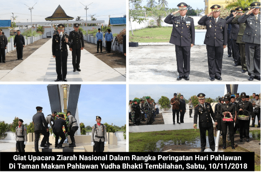 Peringati Hari Pahlawan, Kapolres Inhil Pimpin Upacara Ziarah ke Makam Pahlawan