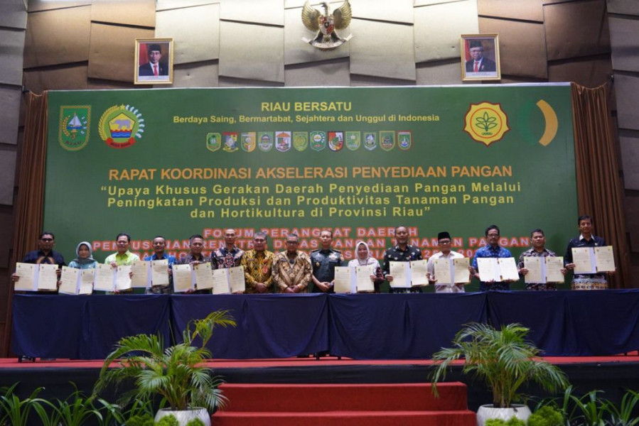 Gerakan Penyediaan Pangan di Riau, Dinas PTPH se-Riau Teken MoU