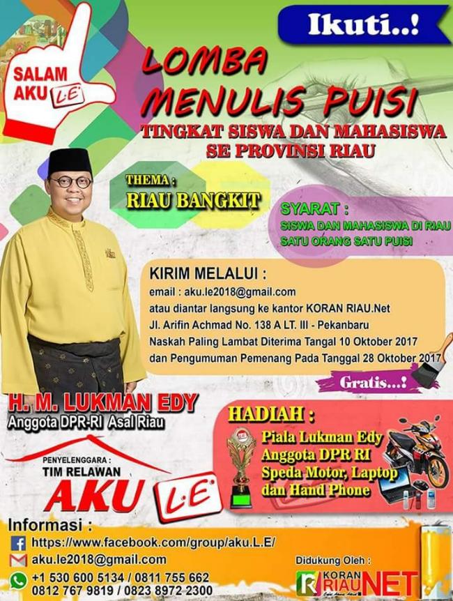 Ketua DPRD Inhil Sumbang Sepeda untuk Lomba Puisi Riau Bangkit