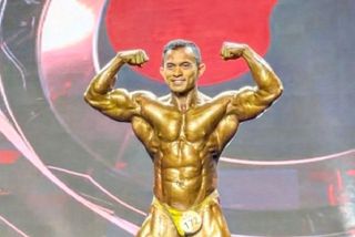 Binaragawan Riau Diding Grimon Juara Dunia Binaraga di Pentas 14th WBPF Korsel