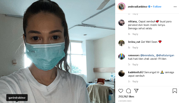 Gunakan Masker, Artis Cantik Andrea Dian Akui Positif Corona