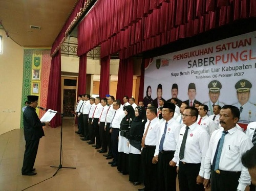 Satgas Saber Pungli Resmi Dikukuhkan di Inhil, Lapor Jika Temukan Pungli
