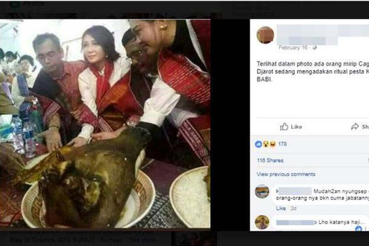 Viral Foto Djarot Terima Piring Berisi Kepala Babi, Hoaks atau Fakta?