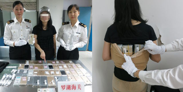 Perempuan China Sembunyikan 102 iPhone dan 15 Jam Tangan di Korset