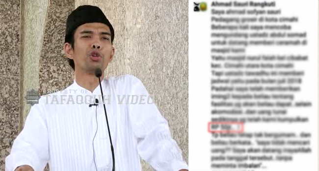 Warga Cimahi Beberkan Jumlah Tarif Ustad Abdul Somad Sekali Ceramah