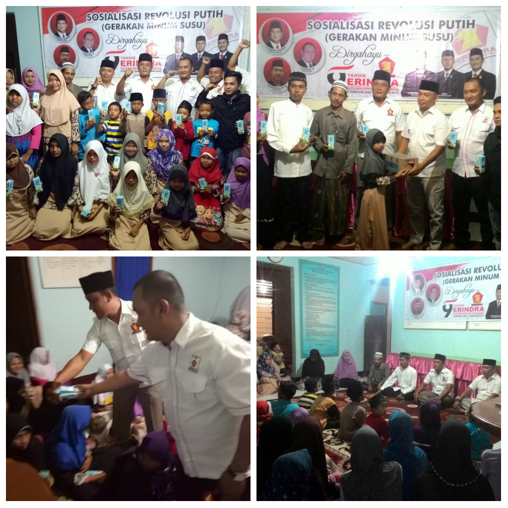 Peringati Hut Ke-9, DPC Gerindra Inhil Berbagi Kebahagian