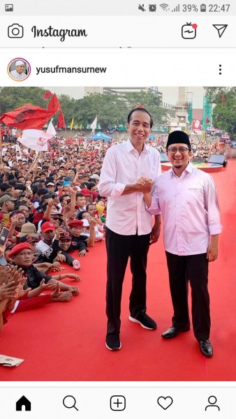 Dukung Jokowi, Ustaz Yusuf Mansur: Saya 01, Tetap Mendoakan 02