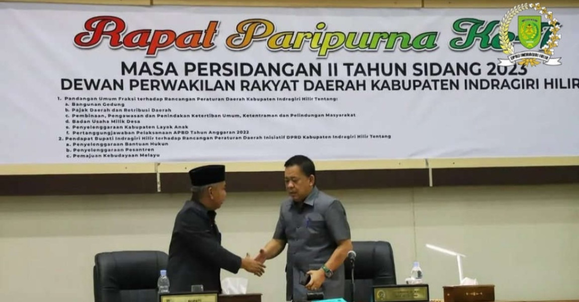 DPRD Inhil Bahas Rancangan Perda Inisiatif di Paripurna ke-7 Masa Persidangan II 2023