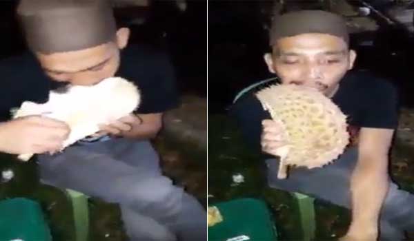 Pria Ini Kunyah Kulit Durian Layaknya Permen Karet, Ini Videonya