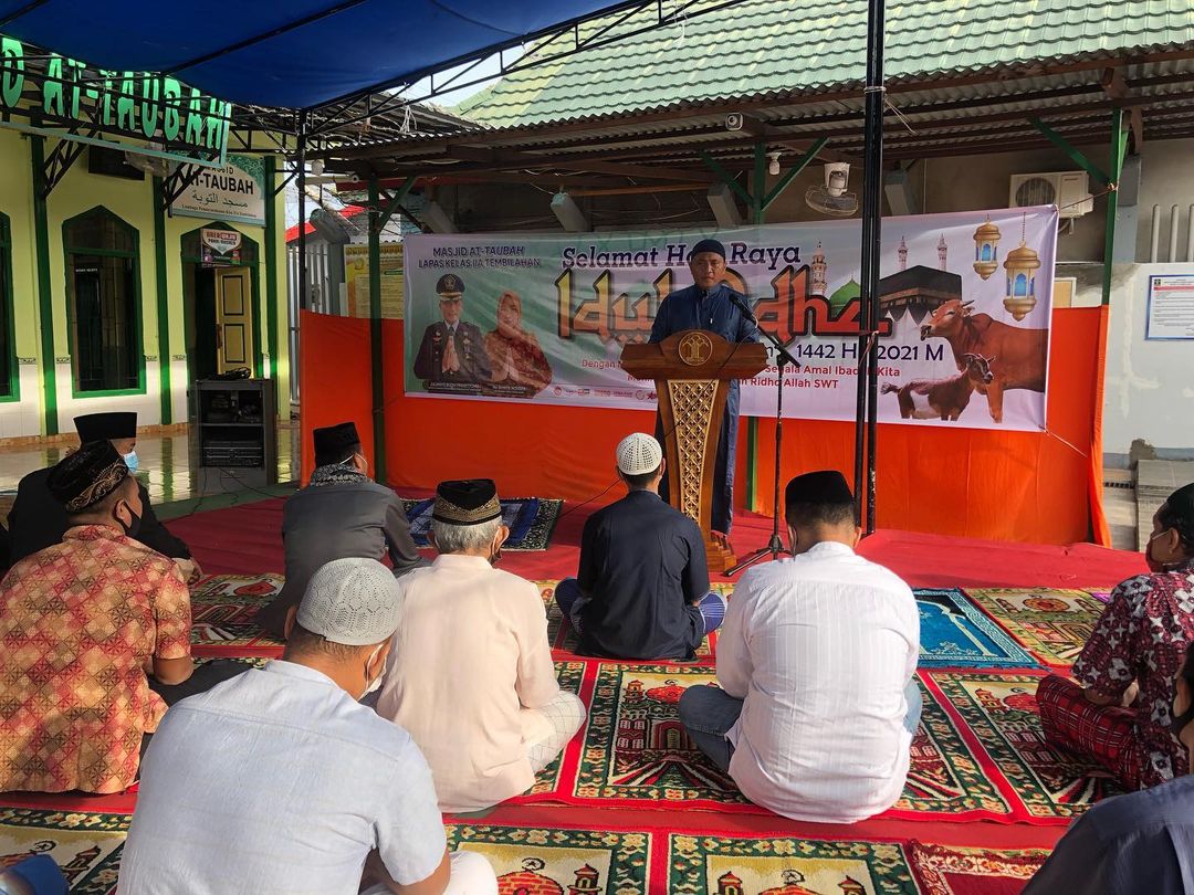 Patuhi Protokol Kesehatan, Lapas Tembilahan Sholat Idul Adha Berjamaah dan Berqurban