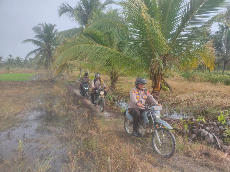 Gencarkan Cooling System, Kapolsek Sungai Batang Sambangi Warga di Tengah Hujan