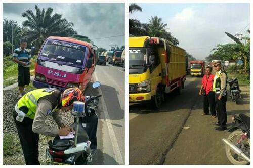 Polres Bengkalis Tilang Puluhan Kendaraan di Jalur Antri Lintas Duri-Pekanbaru