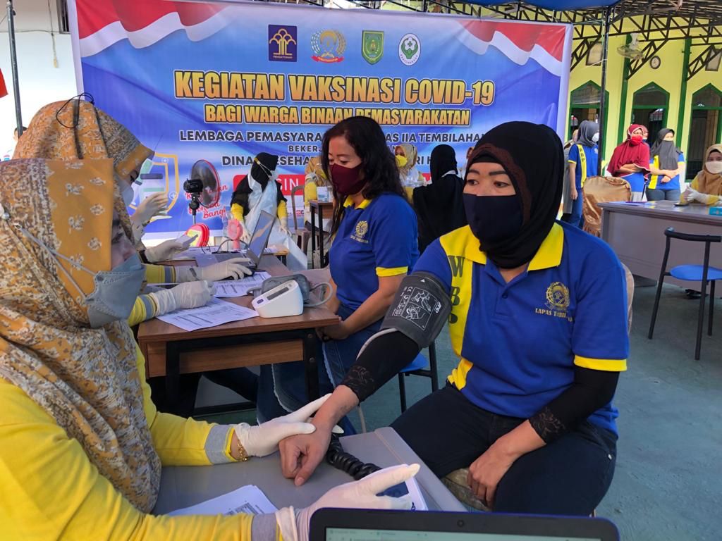 Lapas Tembilahan Lakukan Vaksinasi Covid-19 Tahap I Bagi WBP