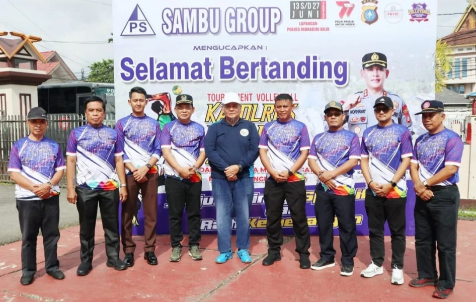 Bupati Inhil Buka Turnamen Bola Voli Kapolres Inhil Cup 2023