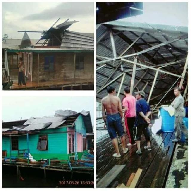 Puting Beliung Porak-porandakan Rumah Warga Mandah