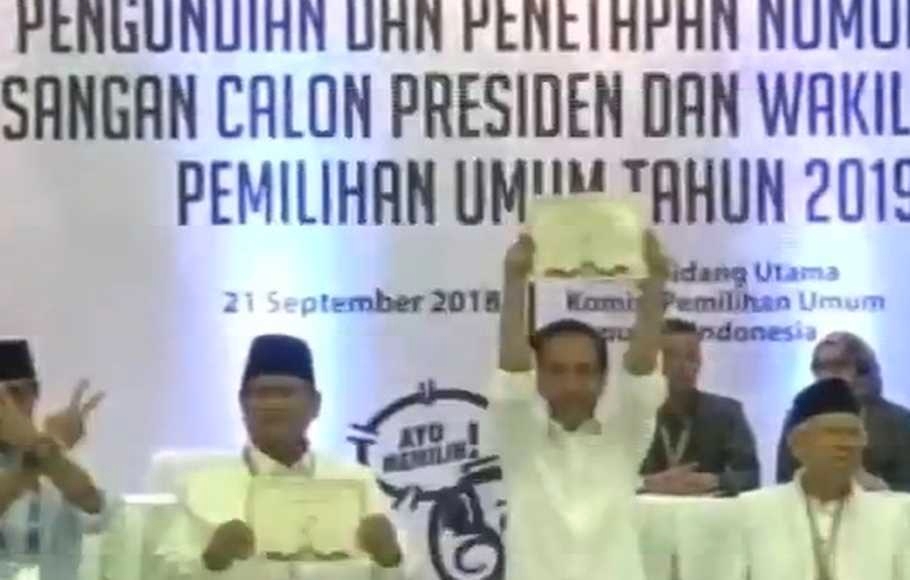 Jokowi - Ma'ruf Nomor Urut 1 dan Prabowo - Sandiaga Nomor 2