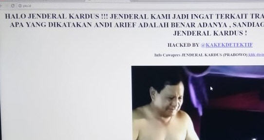 Situs Resmi PKS Dihack Gambar Prabowo Jenderal Kardus