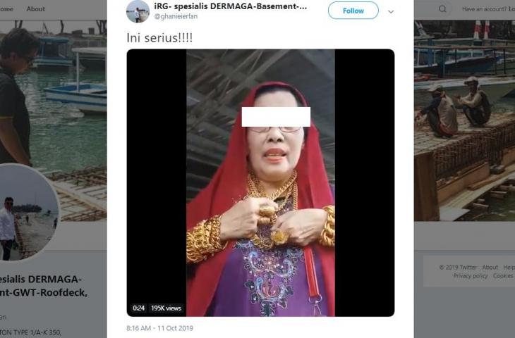 Emak-emak Pamer Pakai Emas Total Rp 2,8 Miliar, Netizen: Ginjalku Bergetar