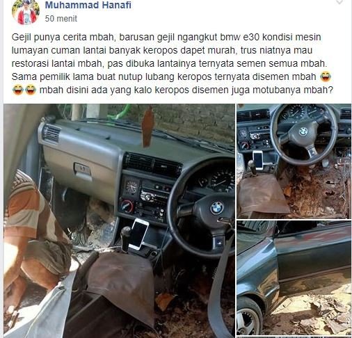 Pria ini Dapat Kejutan Benda Asing di Lantai Mobil BMW Lawas yang Baru Dibelinya