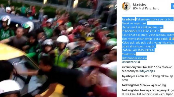 Fakta Dibalik Bentrokan Antara Pengemudi Angkutan Online vs Konvensional di Pekanbaru